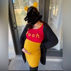 Maternity Halloween costume - Pooh Bear